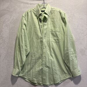 Bobby Jones Green Long Sleeve Button Down Collared Herringbone Shirt Mens Medium
